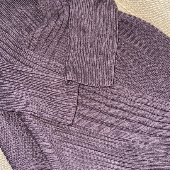 Bianco & Blu Italian Wool Waterfall Cardigan Longline Chunky Ribbed Knit Plum - Picture 12 of 12